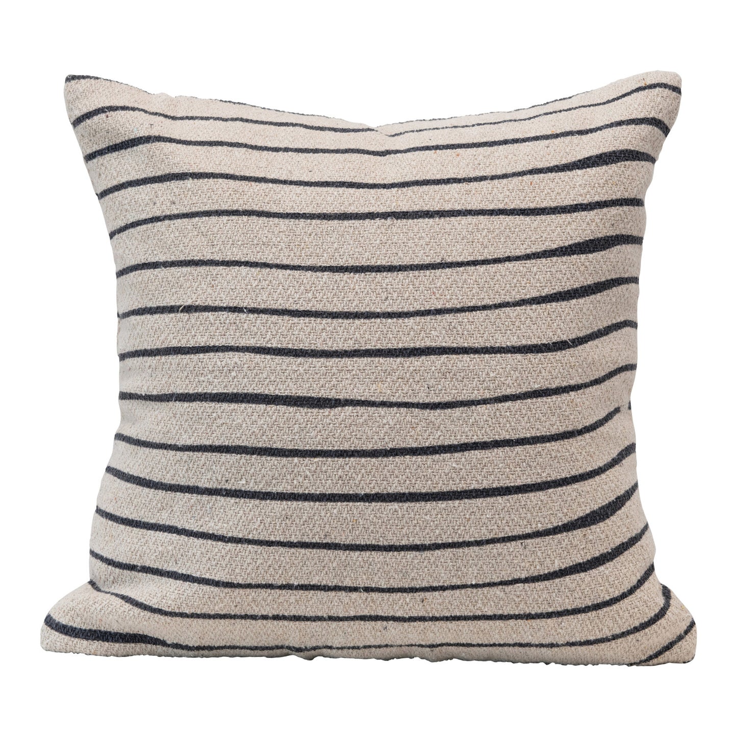 Recycled Cotton Blend Pillow w/ Stripes